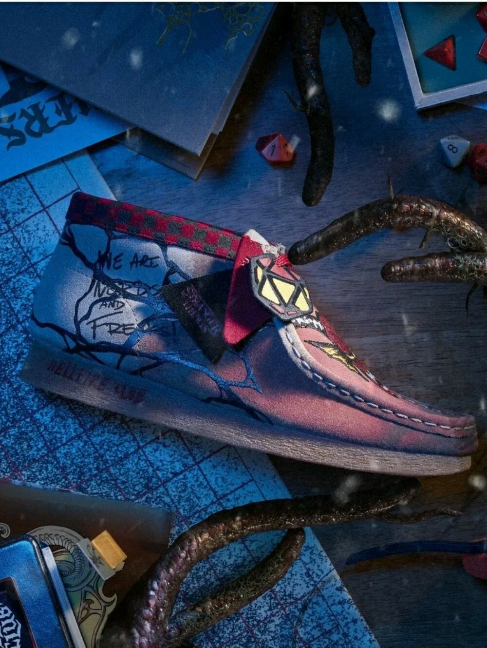 Clarks x Stranger Things Mens Wallabee Boot Clogs Hellfire Club / Upside Down 7M